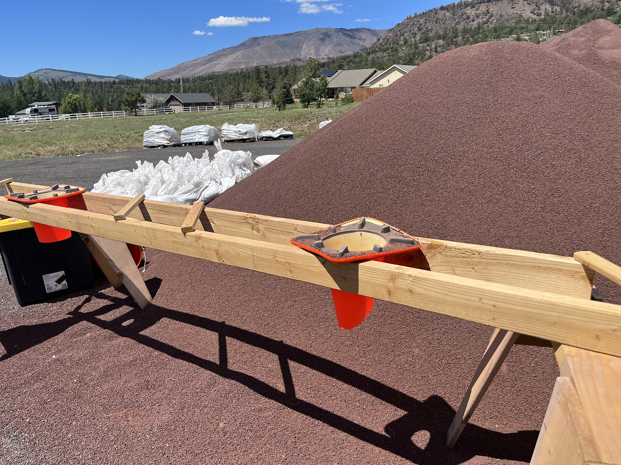 Sandbag filling station.