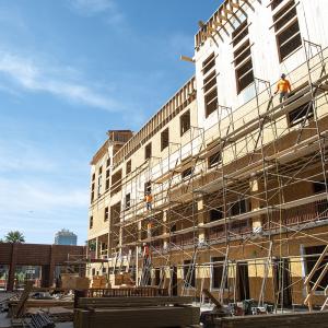 Apartment construction site