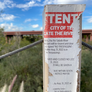 City of Tempe warning notice.