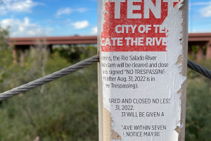 City of Tempe warning notice.